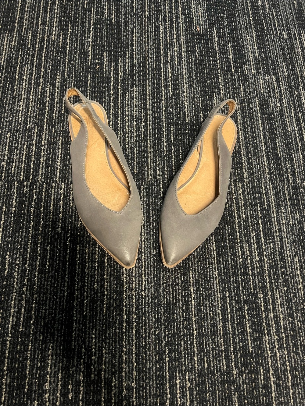 Frye Women's Pointed Slingback Flats in Gray - Picture 2 of 4
